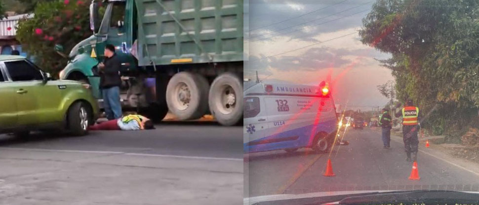 Motociclista sufre fuerte accidente de tránsito en Santa Ana