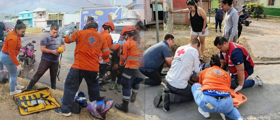 Tres motociclistas lesionados tras accidentarse en Bulevar Salume de Santa Ana
