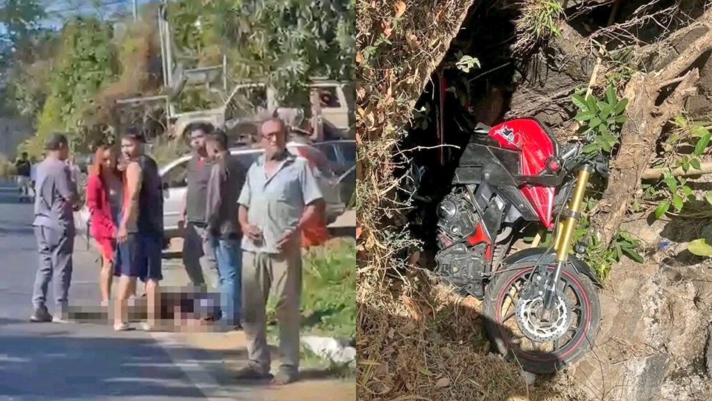 Motociclista termina en una zanja tras accidentarse en Ahuachapán