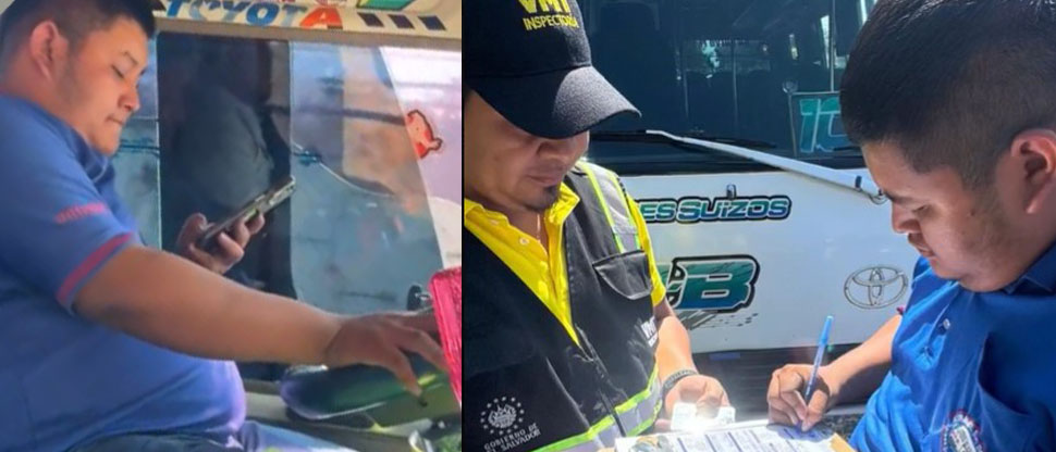 Multan a conductor de microbús por ir manejando y manipulando el teléfono
