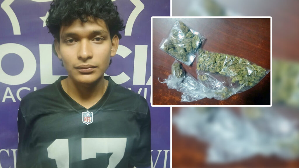 Sorprenden a jovencito en posesión de varios paquetes de marihuana