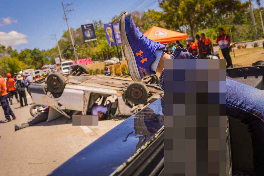 Protección Civil realiza simulacro de accidente vial en Carretera al Puerto