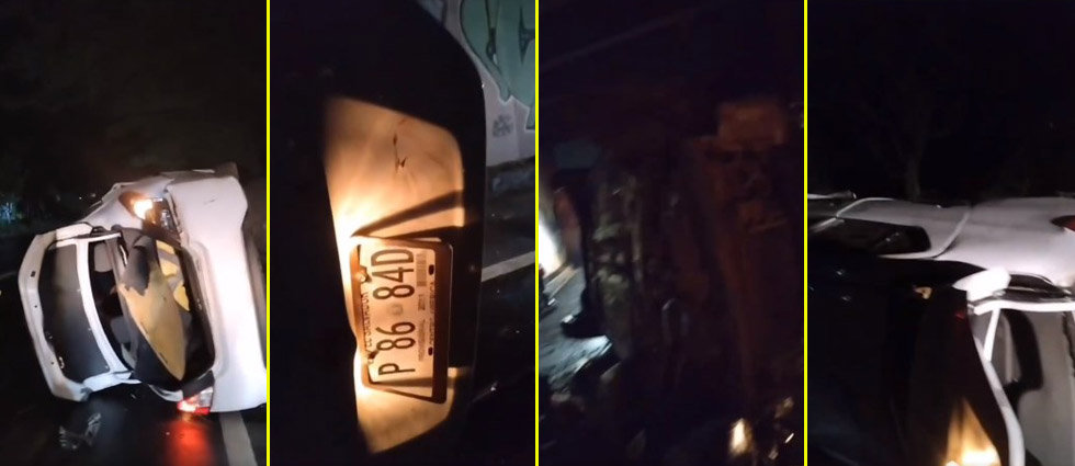 Auto cae de paso a desnivel y conductor y acompañantes se dan a la fuga en San Martín