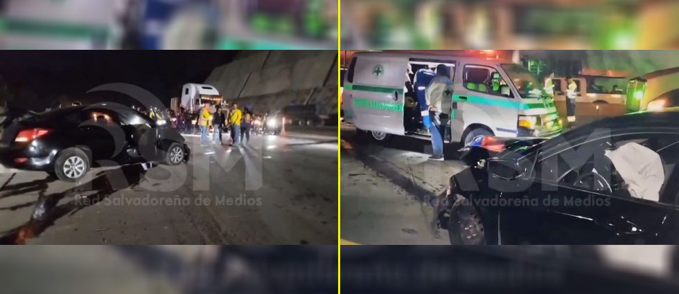 Tres lesionados tras choque de sedán contra separadores en Los Chorros
