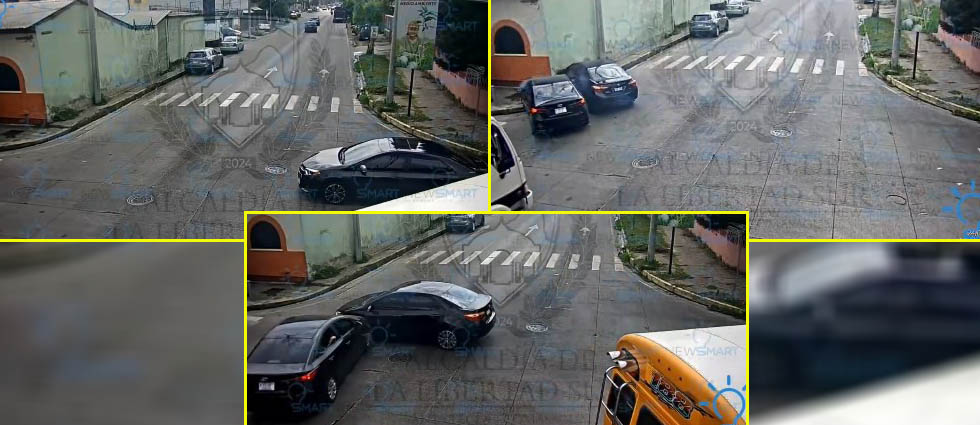 Distraído conductor provoca choque en Santa Tecla
