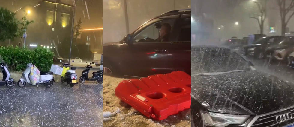 Inusual e intensa tormenta de granizo masiva azota  la ciudad de Guiyang, en China