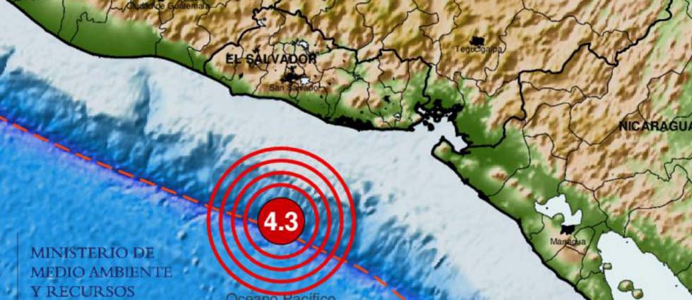 Sismo de 4.3 grados en La Paz sacude gran parte de El Salvador sobre el final de la tarde de este lunes