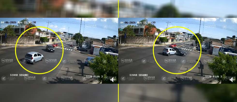 Sívar Seguro capta otro fuerte choque sobre la avenida Bernal y calle Constitución