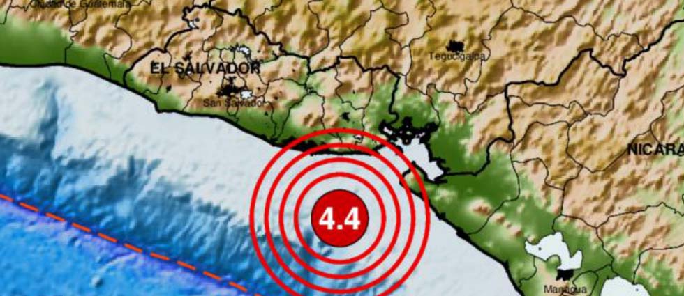 Sismo de 4.4 grados de magnitud sacude a El Salvador esta noche de martes