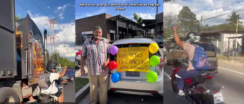 Conductores se unen a la felicidad de un salvadoreño tras finalizar su lucha contra el cáncer