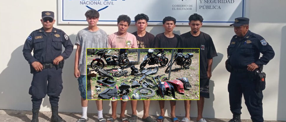 Capturan a sujetos que comercializaban piezas de motocicletas robas en Zacatecoluca