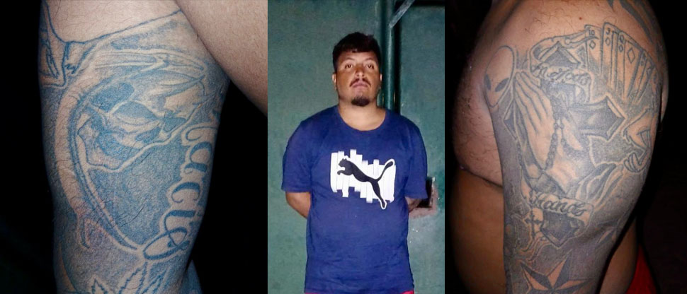 Marero intentó borrar el tatuaje de su pandilla a la que antes presumía pertenecer