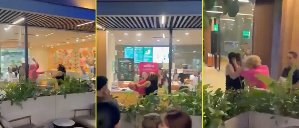 Mujer descubre a su esposo que andaba de compras con la amante en pleno centro comercial