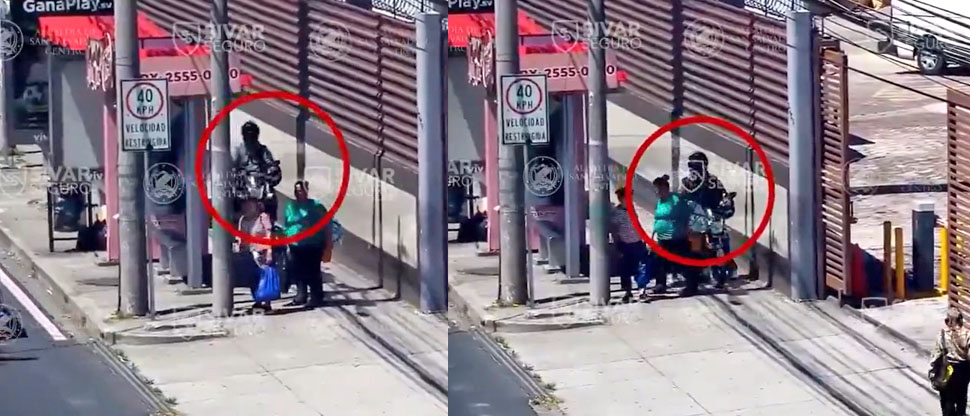 Motociclista invade espacio de peatones al circular sobre la acera en alameda Enrique Araujo
