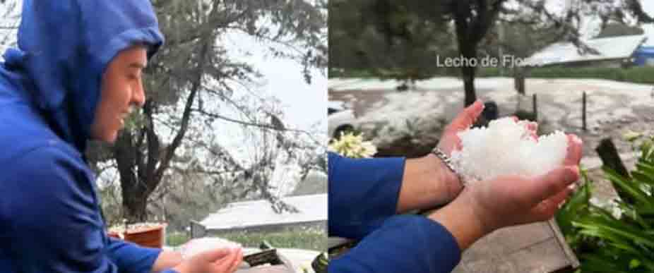 Viralizan fuerte granizo que cayó en El Pital este miércoles