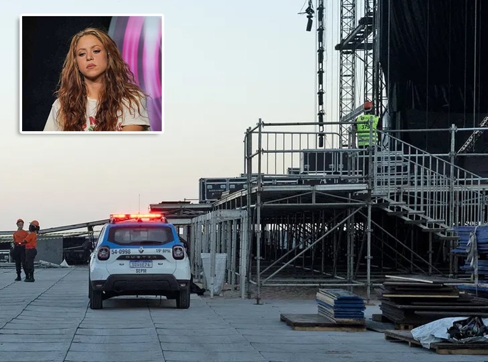 Miembro del equipo de Shakira muere aplastado durante el montaje del escenario en Brasil