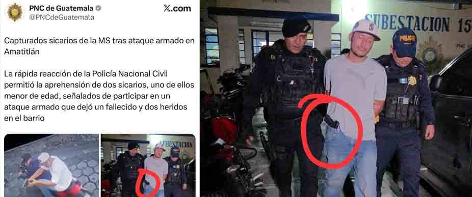 GUATEMALA: Policía es criticada por detener a MS que lleva su arma en los bolsillos