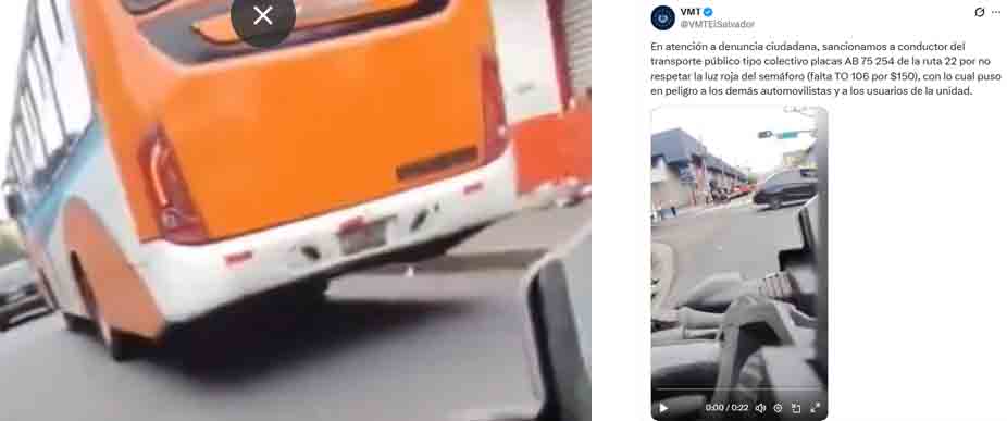 Castigan a busero de la ruta 22 porque casi provoca un choque por pasarse la luz roja