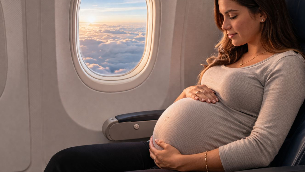 Mujer en avanzado estado de embarazo da a luz en pleno vuelo