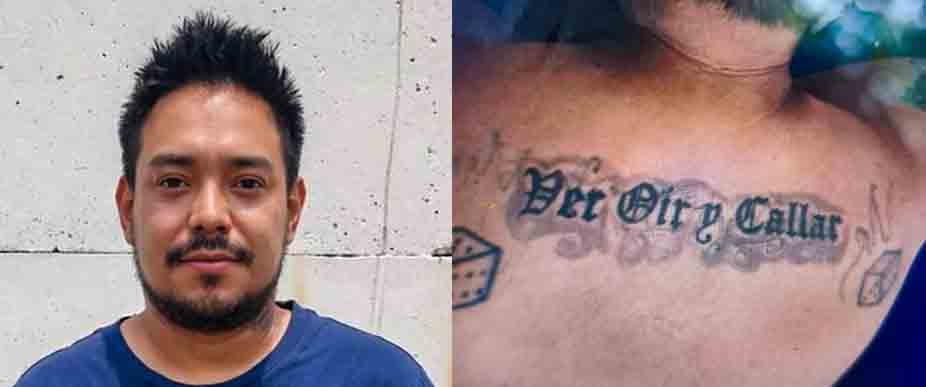 Arrestan pandillero de la 18 que ocultó su tatuaje «ver, oír y callar»