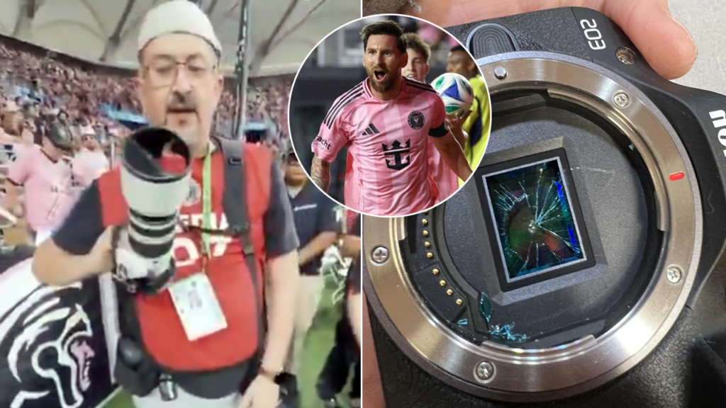 Messi destroza lente fotográfico a periodista deportivo