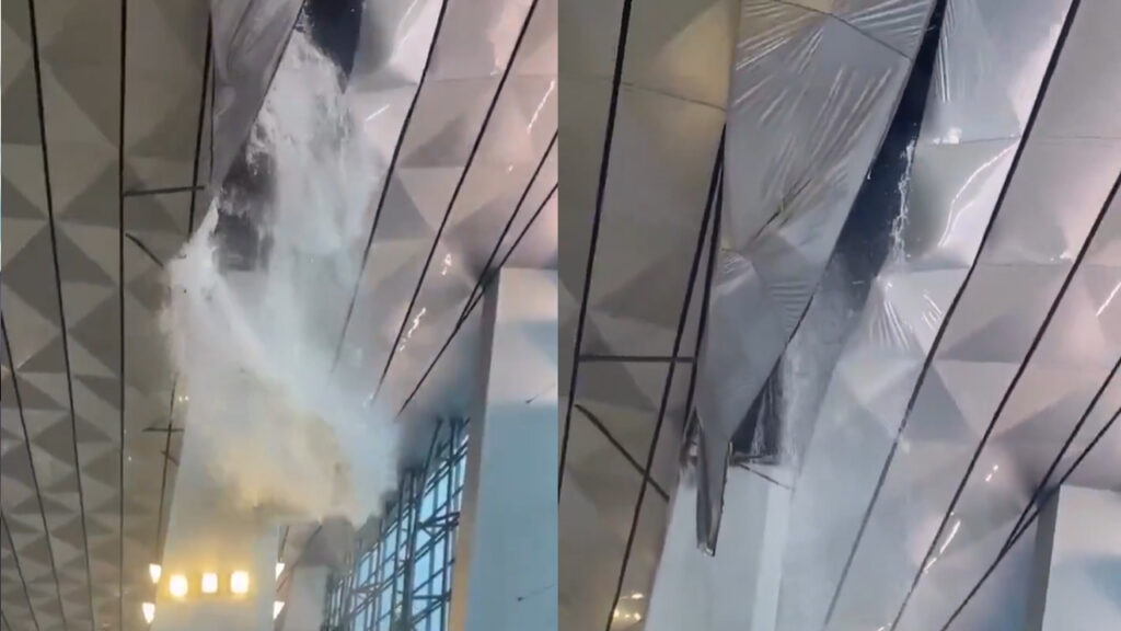 Indonesia: techo de terminal aérea se desprende tras fuerte lluvia en Tangerang