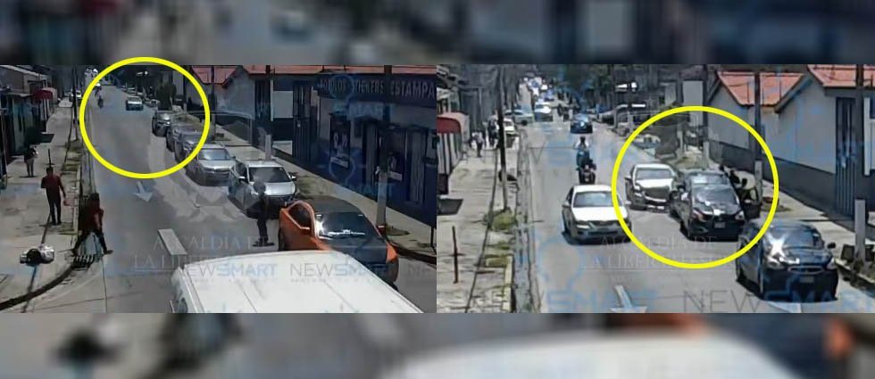 Distraído conductor provoca múltiple choque en Santa Tecla
