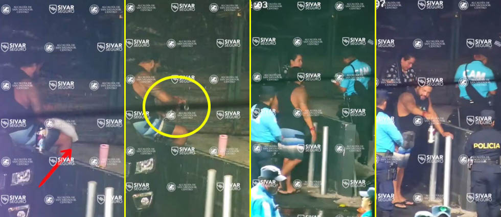 Captan a sujeto arrojando basura y bebiendo en la vía pública en San Salvador: «¡La ley se respeta!»