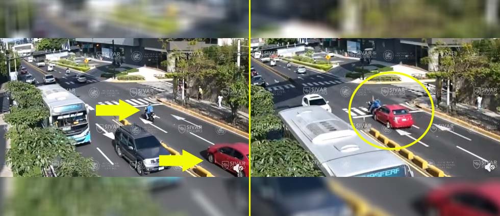Motociclista sufre varias lesiones tras ser golpeado por un distraído automovilista en la Escalón