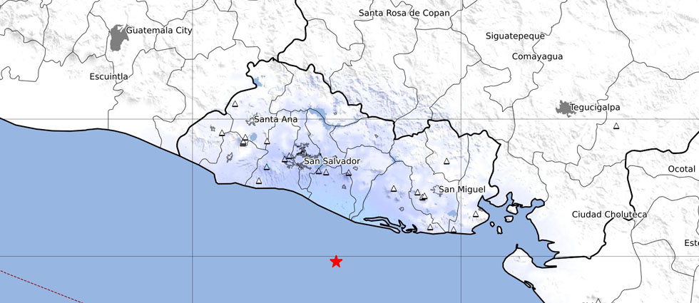 Sismo con epicentro frente a la costa de La Paz sacude gran parte de El Salvador esta mañana de viernes