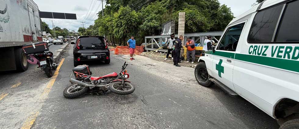 Motociclista resulta lesionado tras siniestro vial en Ilopango
