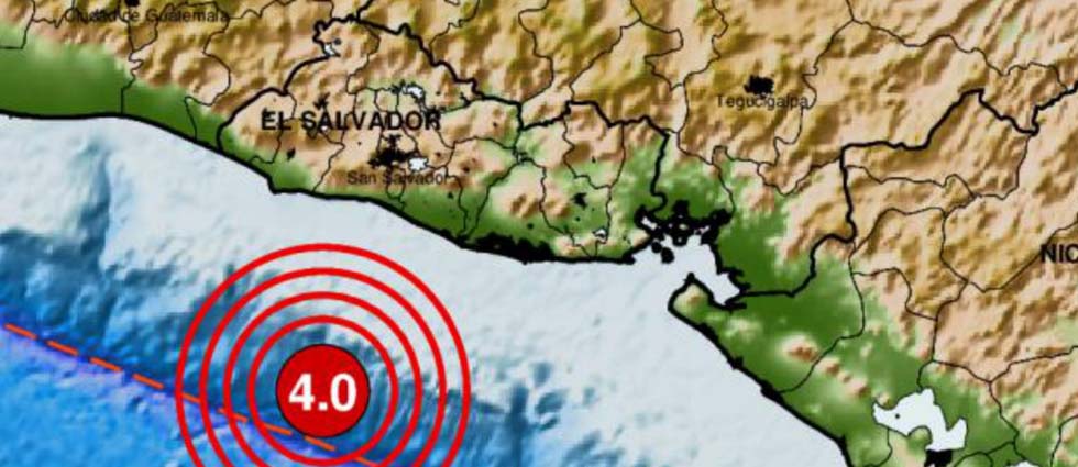 ¡Sismo de 4.0 grados sacude parte de El Salvador esta mañana de jueves!