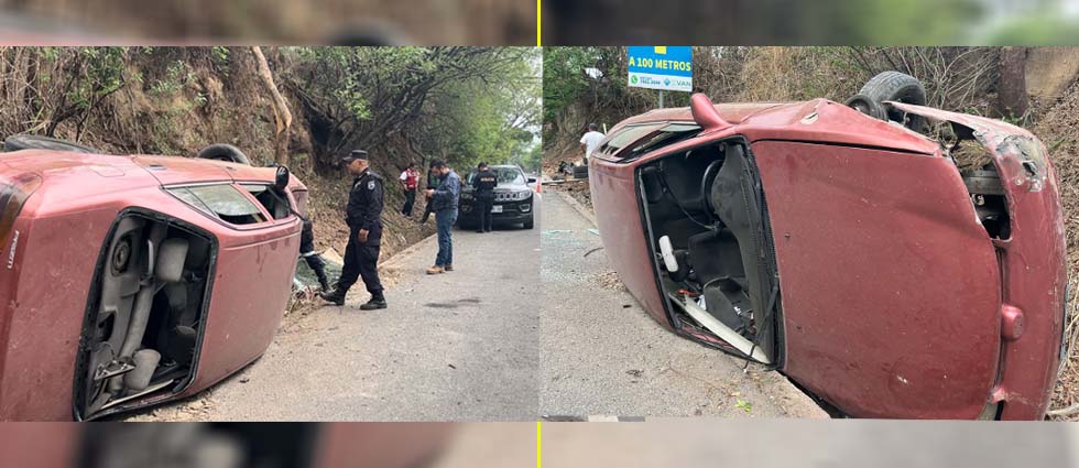 Mujer resulta lesionada tras siniestro vial carretera al puerto de La Libertad