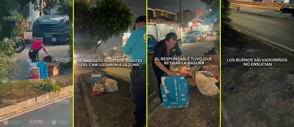 Multan y obligan a retirar basura a negocio que arrojó los desechos sobre el bulevar de Los Próceres