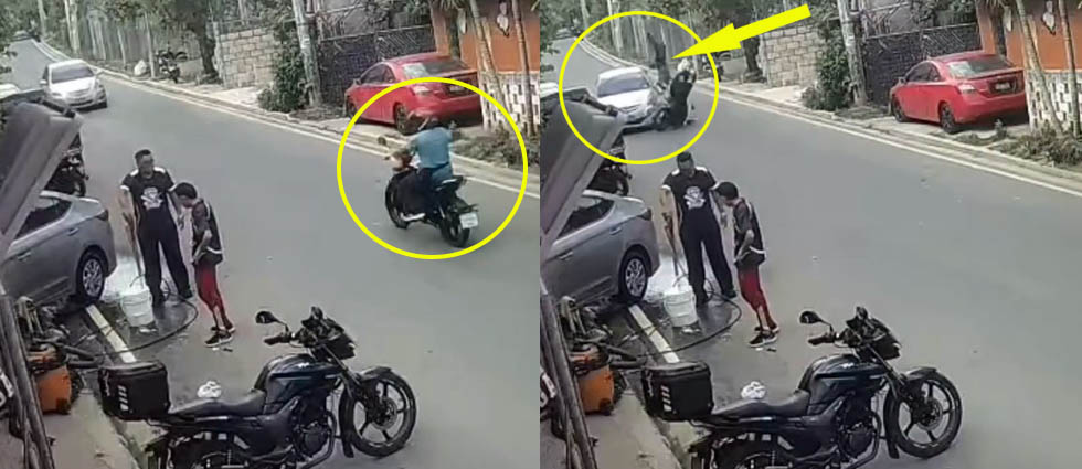 Cámaras captan choque provocado por distraído motociclista en La Libertad