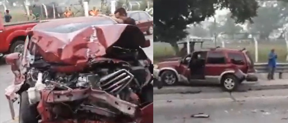Conductores provocan aparatoso accidente en carretera Panamericana