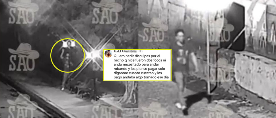 Hombre que hurtó focos del alumbrado pide perdón y asegura que los pagará  