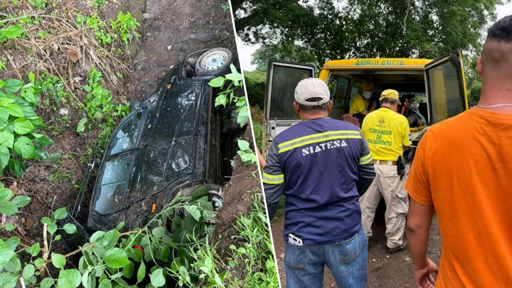 Joven mujer resulta lesionada tras grave accidente en carretera a Nejapa