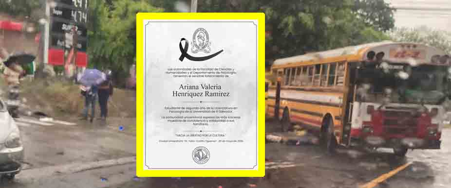 Autoridades de la UES y amigos lamentan el fallecimiento de estudiante atropellada por bus