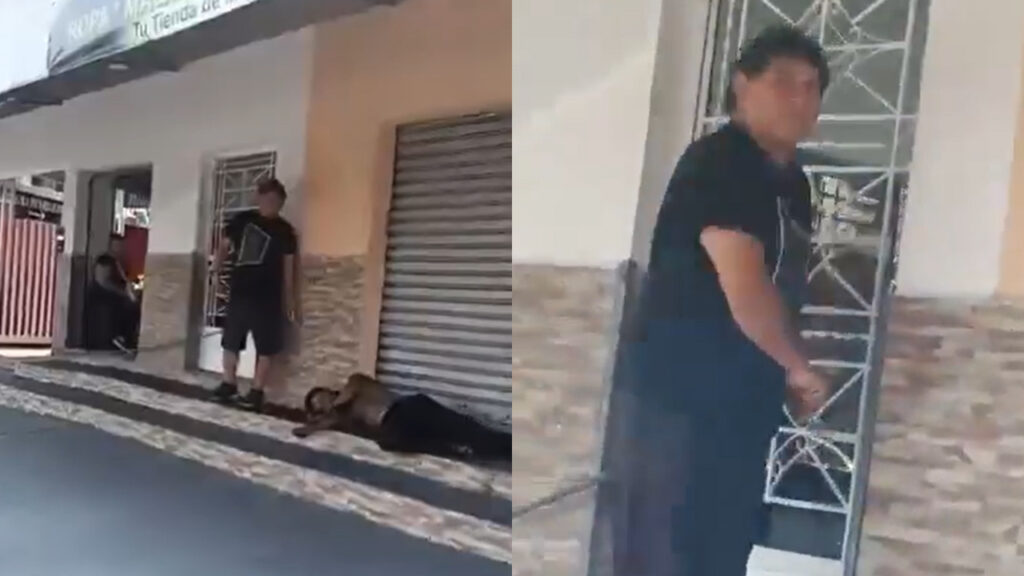 Denuncian públicamente a sujeto que tiró agua a un indigente que dormía frente a su propiedad