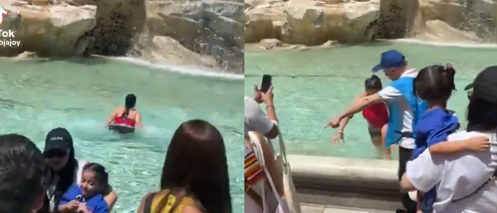 Multan con 500 euros a mujer paraguaya por meterse a nadar en la Fuente de Trevi