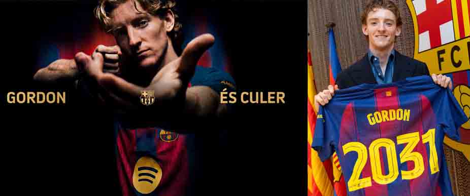 Barcelona presenta su nuevo fichaje Anthony Gordon