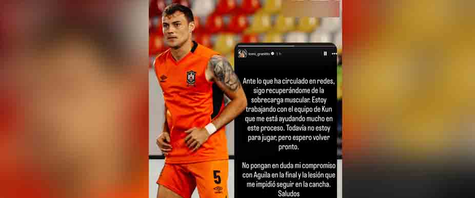 Capitán de Águila aclara su situación de su lesión sufrida en la final
