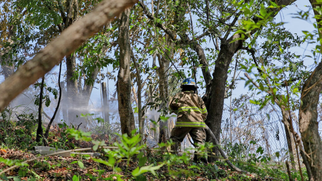 Sofocan incendio que amenazaba con propagarse a viviendas en San Salvador
