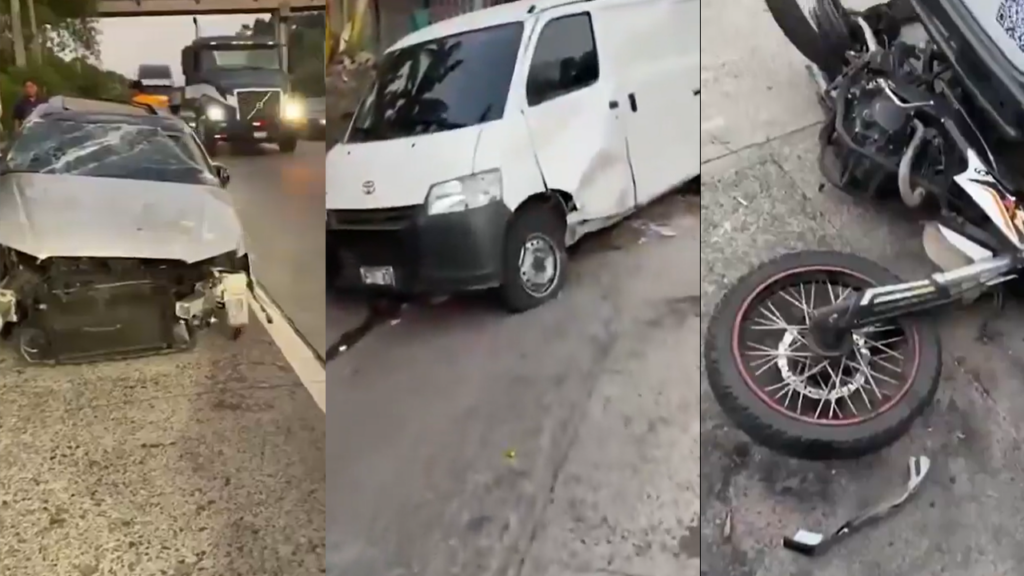 Dos lesionados tras múltiple accidente en carretera hacia Apopa