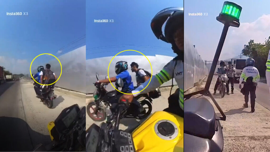 Sorprenden a motociclista llevando a su acompañante sin casco certificado