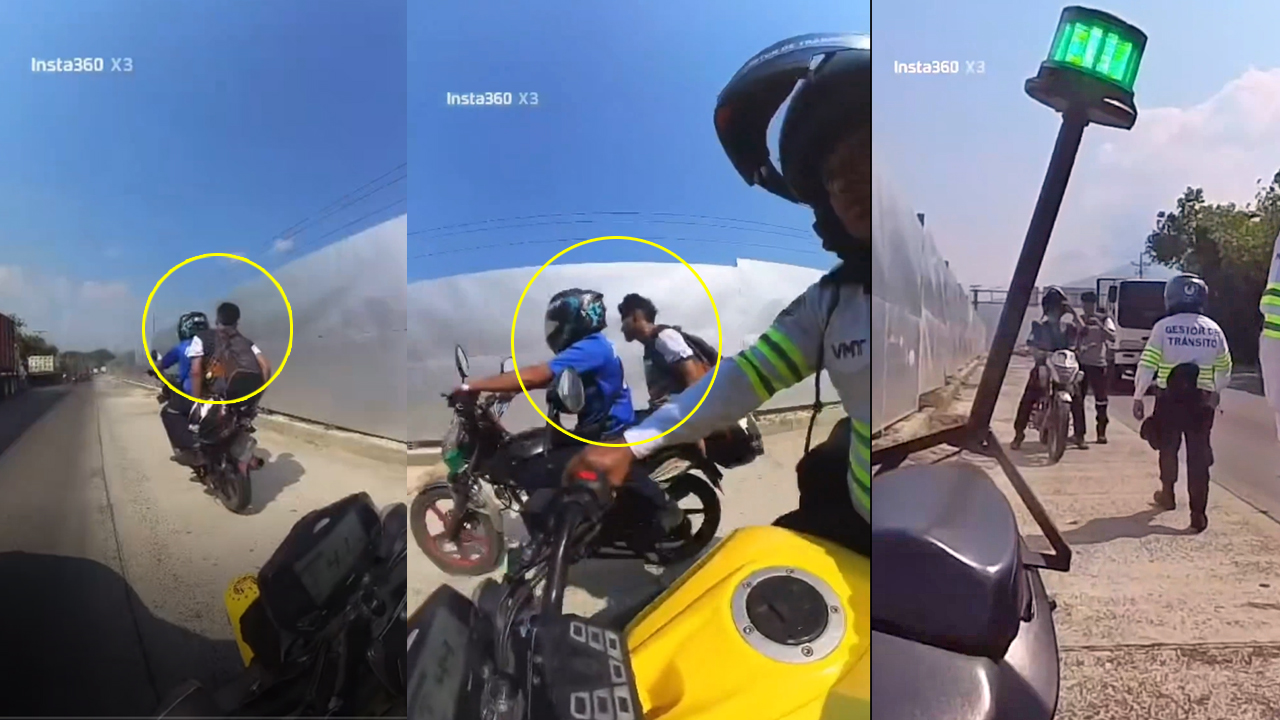 Sorprenden a motociclista llevando a su acompañante sin casco certificado