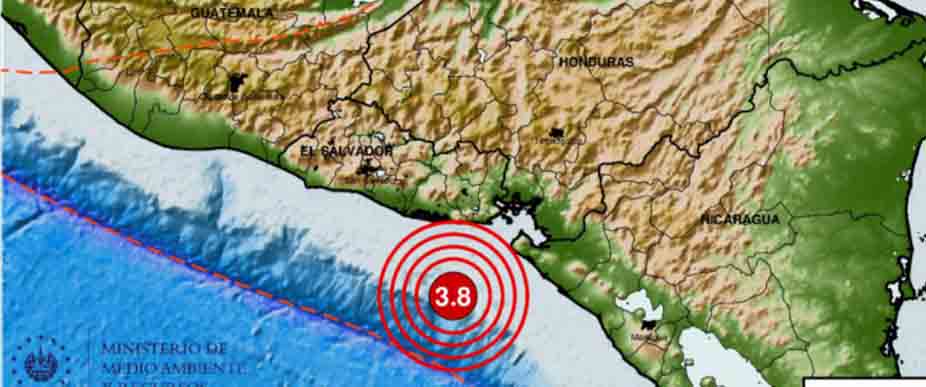 Sismo sensible frente a las costas de Usulután