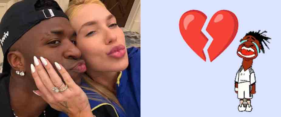 Novia de Vinicius anuncia el fin de su relación con el delantero del Real Madrid