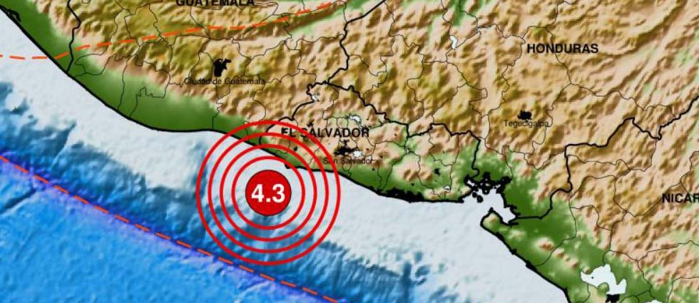 ¡Sismo de 4.3 grados sacude a El Salvador esta mañana de viernes!